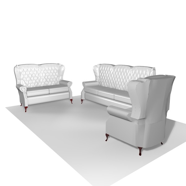classic 3 piece chairs 3d model - CLASSIC CHAIR 3 PIECE SET by Carrara1